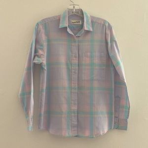 Vintage Diane Von Furstenberg Plaid Button Down